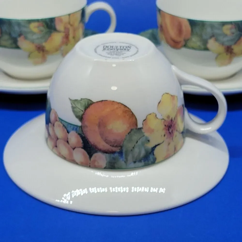 Royal Doulton Georgia Cups And Saucers 3 Sets discontinued excellent